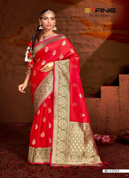 Pink Colour B Fine Joshita Silk Wedding Wear Saree Wholesale Shop In Surat BF-1173-F