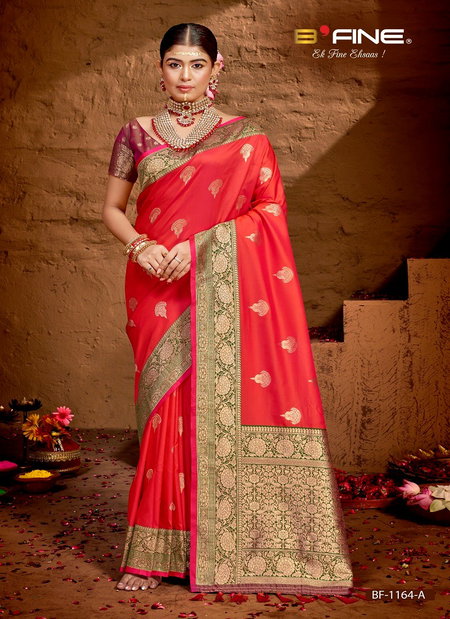 Pink Colour B Fine Sirohi Silk Wedding Wear Saree Wholesale Market In Surat With Price BF-1164-A