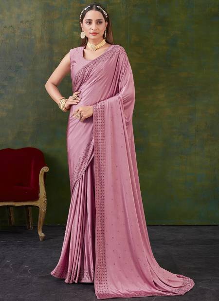 Pink Colour BK 8718 Designer Swarovski Wholesale Party Wear Saree Catalog 110002