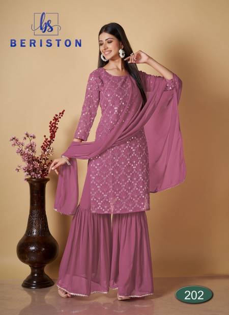 Pink Colour BS Vol 2 By Beriston Readymade Salwar Suits Catalog 202