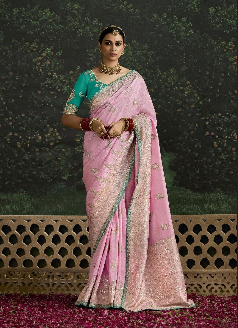 Pink Colour Baisaa By Kimora Dola Silk Occasion Wear Saree Suppliers In India SA 309