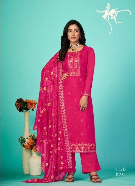 Pink Colour Bandhan By Radha Organza With Heavy Embroidery Work Designer Salwar Kameez Catalog 1095