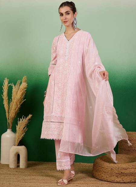 Pink Colour Bhumi By Mahotsav Cotton Embroidery Kurti With Bottom Dupatta Wholesale Shop In Surat KBD2921