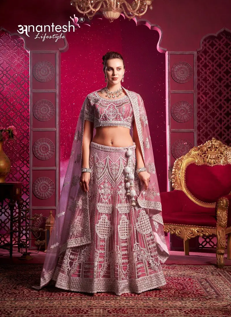 Pink Colour Bridle Couture Vol 4 By Anantesh Wedding Wear Net Lehenga Choli Orders In India 9017