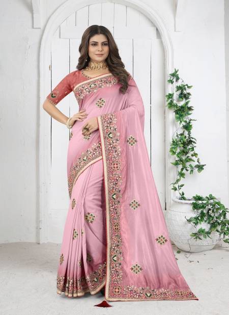 Pink Colour By Nari Fashion Party Wear Saree Catalog 6908