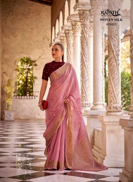 Pink Colour Delicate Silk By Rajpath Fancy Linen Wedding Sarees Wholesale Price In Surat 450005