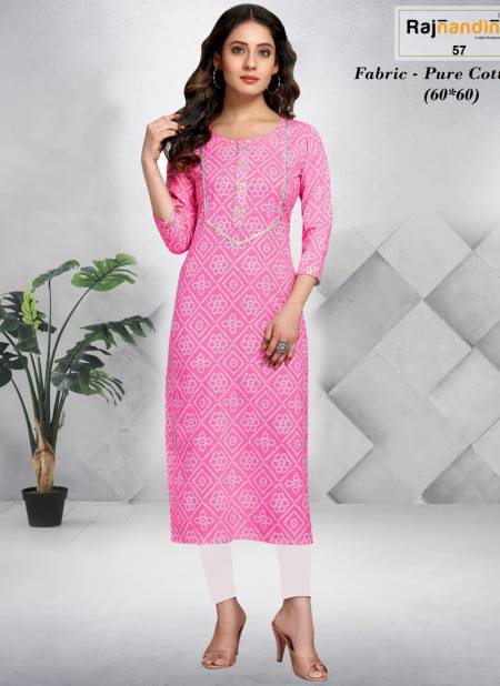 Pink Colour Delsy By Rajnandini Designer Kurti Catalog 57