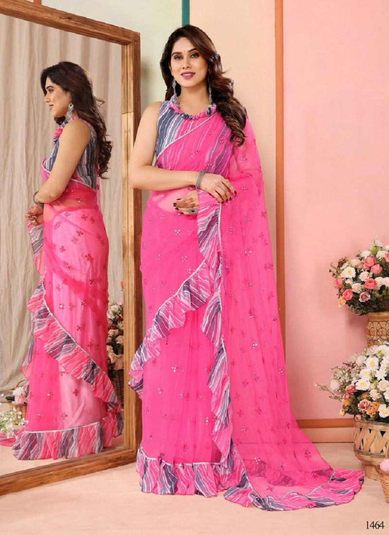 Pink Colour Dyuti Vol 4 By S Walk Designer Saree Wholesale Market In Surat 1664