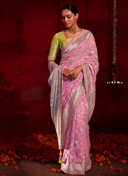 Pink Colour Ektara By Kimora 132 To 142 Silk Saree Catalog 134