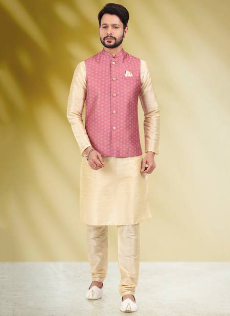 Pink Colour Ethnic Wear Wholesale Kurta Pajama With Jacket Catalog 1826