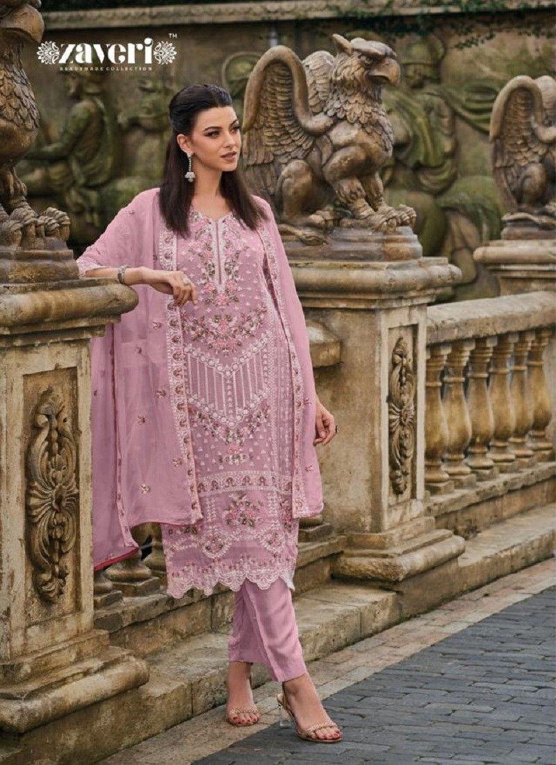 Pink Colour Femina Colour Edition 2 By Zaveri Soft Organza Bulk Kurti With Bottom Dupatta Orders In India 1219-D