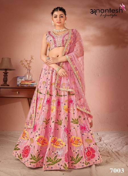 Pink Colour Festivals Vol 1 By Anantesh Georgette Wedding Wear Lehenga Choli Wholesale Online 7003
