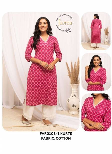 Pink Colour Fiorra Summer Special Printed Designer Wholesale Kurtis Suppliers In Mumbai FAR0108