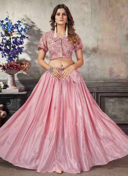 Pink Colour Frill & Flare Vol 5 By Khushboo Indowestern Lehenga Catalog 2045