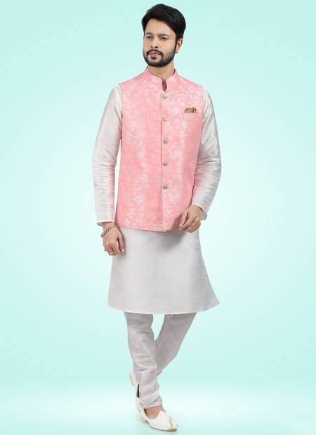 Pink Colour Function Wear Exclusive Wholesale Modi Jacket Kurta Pajama 1869