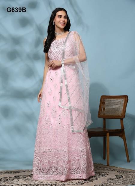 Pink Colour G639 A To D By Amoha Net Gown Wholesale Clothing Distributors In India G639 B