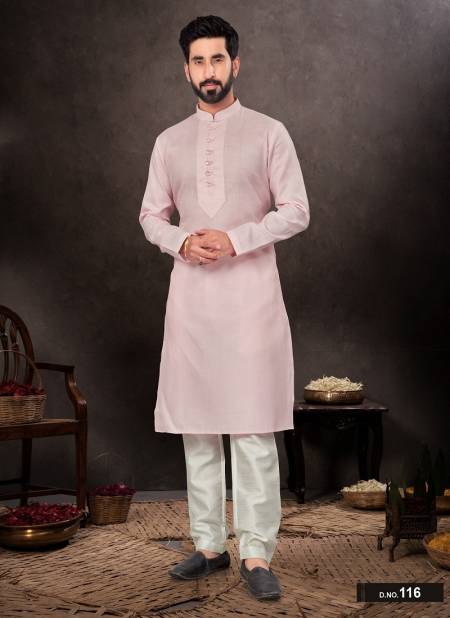 Pink Colour GS Fashion Wedding Mens Wear Designer Kurta Pajama Wholesale Market In Surat 116