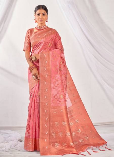 Pink Colour Gauri By Sangam Printed Sarees Catalog 1003