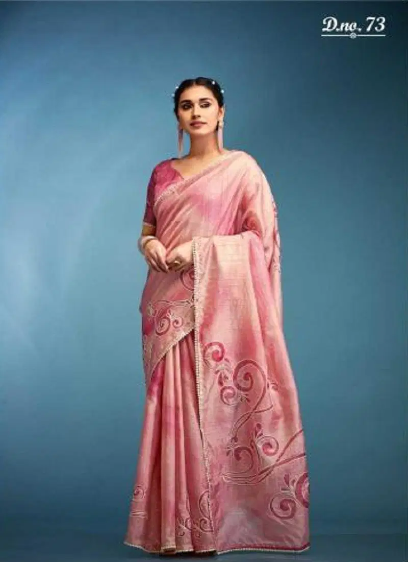 Pink Colour Gouri By Kala Jamun Tissue Wholesale Saree Wholesale Market In India 73