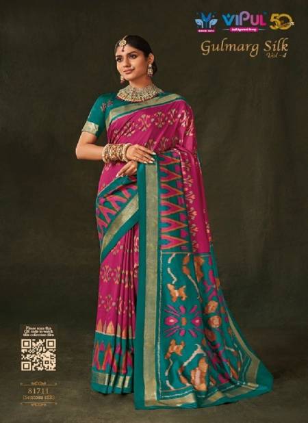 Pink Colour Gulmarg Silk Vol  4 By Vipul Printed Silk Saree wholesale Online 81711