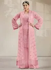 Pink Colour Gulzar 2001 Party Wear Wholesale Plazzo Suits Catalog 2001 B