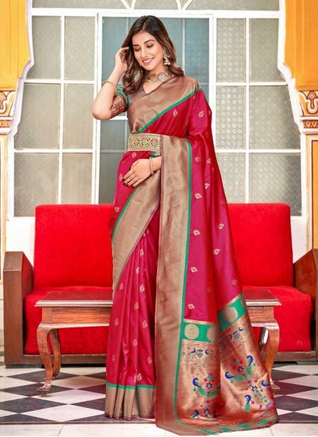 Pink Colour Hansika Paithani By Rajpath Wedding Soft Peshwai Paithani Silk Saree Online Wholesale 126003