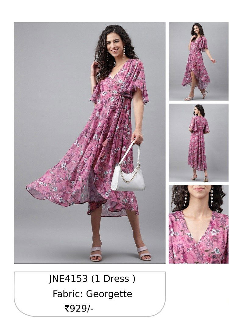 Pink Colour Janasya Patywear Kurti Catalog 4153