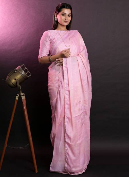 Pink Colour Jasmine Exclusive Wear Wholesale Chiffon Sarees 6902
