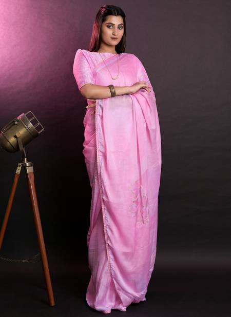Pink Colour Jasmine Exclusive Wear Wholesale Chiffon Sarees 6908