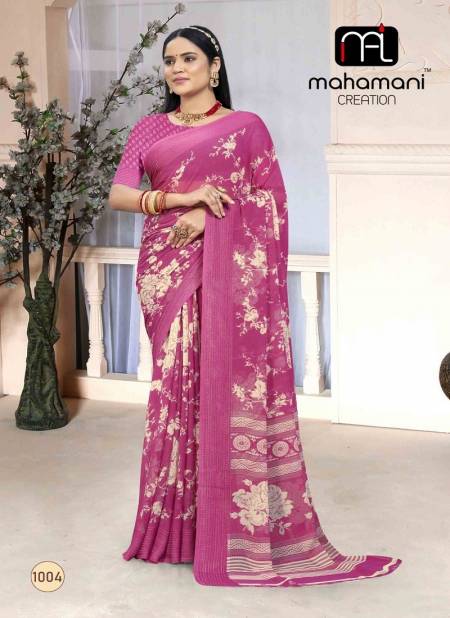 Pink Colour Jaya Vol 1 By Mahamani Creation Printed Saree Wholesalers In Delhi 1004