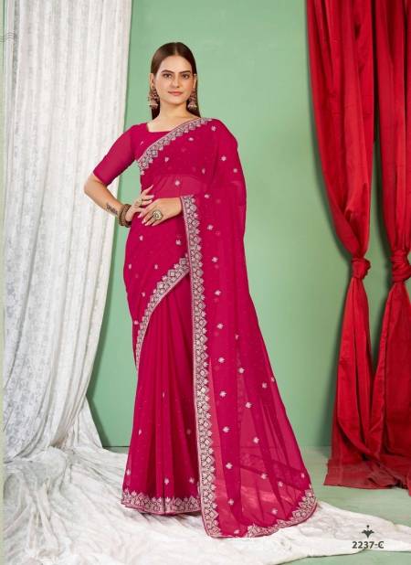 Pink Colour Jayshree 2237 A To D Georgette Blooming Saree Wholesale Clothing Suppliers In Mumbai 2237-C