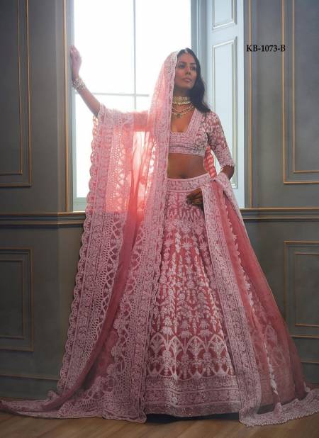 Pink Colour KB 1073 A To D Party Wear Heavy butterfly Net Bridal Lehenga Choli Orders In India KB 1073 B