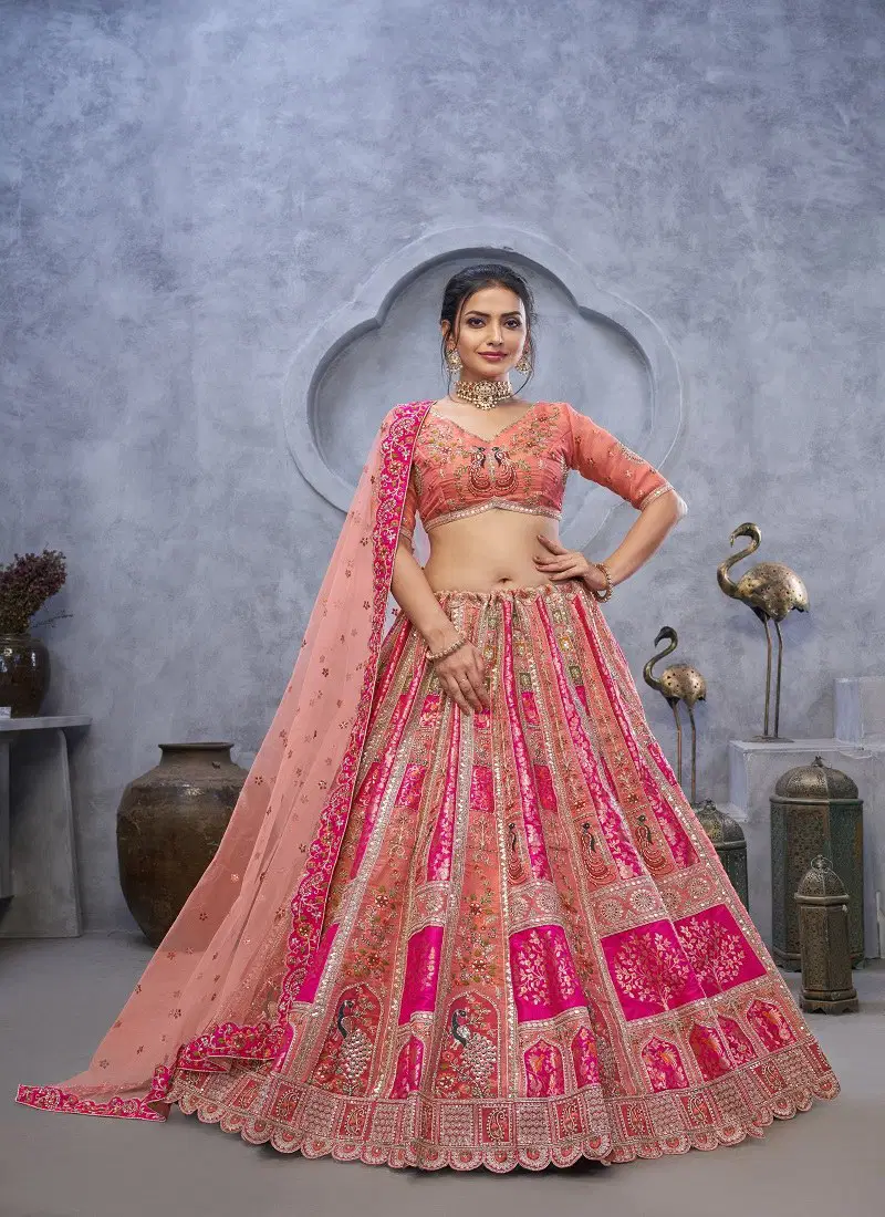 Pink Colour KF 22 To KF 415 By Kesar Fab Ocassion Wear Designer Lehenga Choli Wholesale Online KF 29 Pink