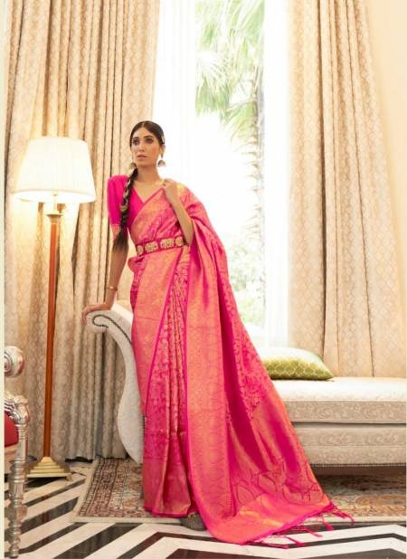 Pink Colour Kaabha Silk By rajtex Designer Saree Catalog 204004