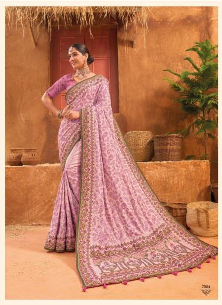 Pink Colour Kacchi Banarasi By MN Banarasi Silk Saree Wholesale Shop In Surat 7004
