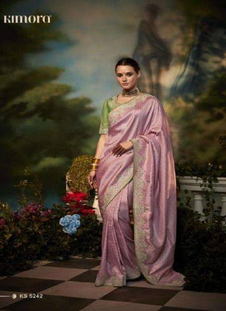 Pink Colour Kajal Vol 2 By Kimora Fancy Wedding Designer Saree Catalog KS 5242