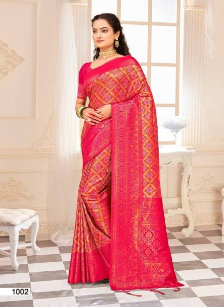 Pink Colour Kalanidhi Vol 6 By Bunawat Kanjivaram Silk Wholesale Sarees Suppliers In Mumbai 1002