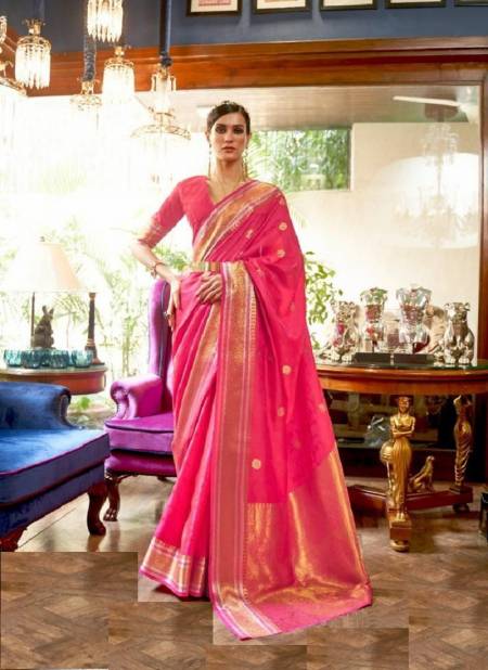 Pink Colour Kallavi Silk By Rajtex 223001 To 223006 Silk Saree Catalog 223006