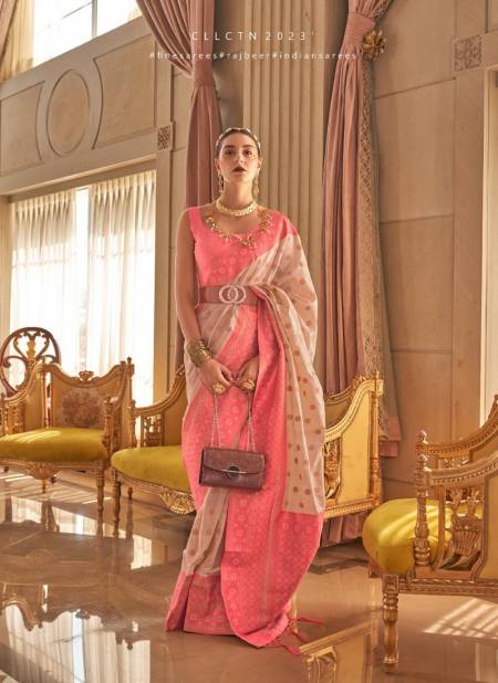 Pink Colour Kamsaara Silk By Rajbeer Printed Saree Catalog 11002