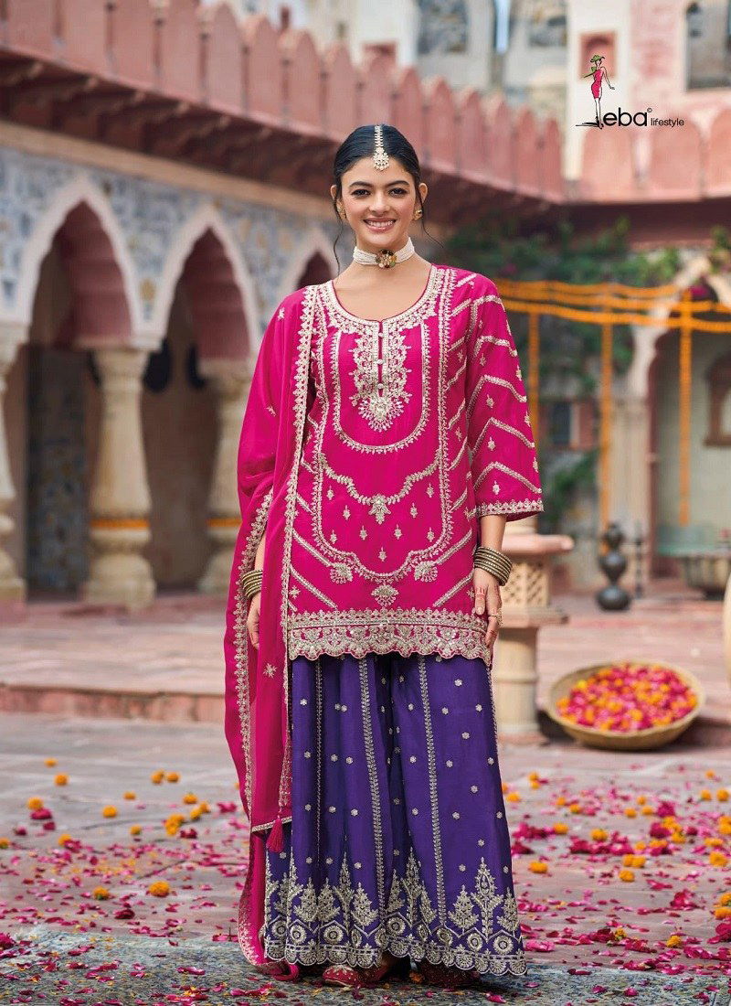 Pink Colour Kanak By Eba Chinon Designer Readymade Suits Orders In India 1799