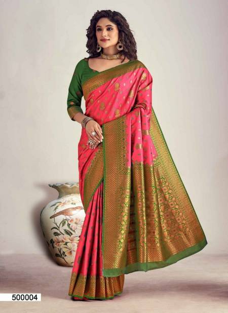 Pink Colour Kanyaa Silk By Rajpath Soft Silk Wedding Sarees Wholesale Market In Surat 500004