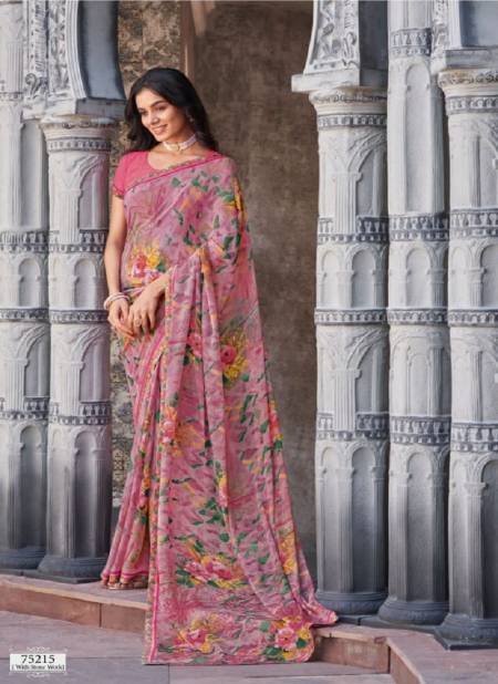 Pink Colour Karishma By Vipul Georgette Wear Sarees wholesale Online 75215