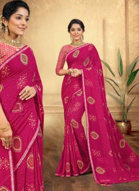 Pink Colour Kashvi Wholesale Printed Sarees Catalog 11508