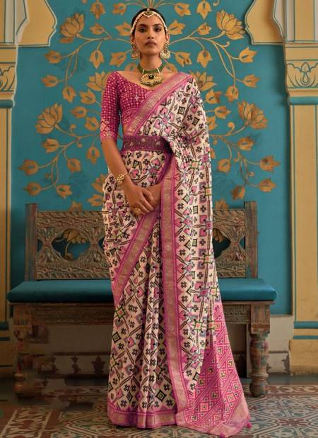 Pink Colour Katha Printed Function Wear Wholesale Silk Sarees 549 C