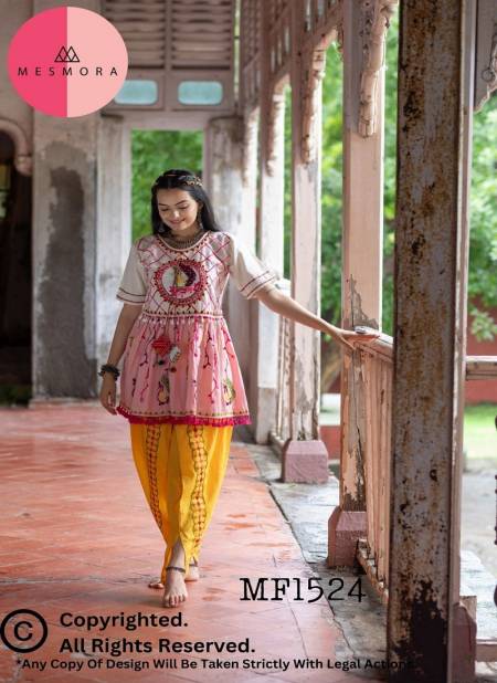 Pink Colour Katputli Kedia Vol 2 By Mesmora Navratri Woman Kurti With Bottom Suppliers In India MF1524