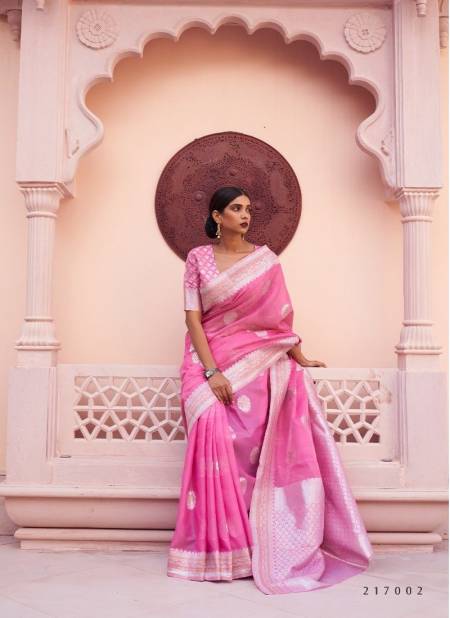 Pink Colour Kavni Linen By Rajtex Designer Saree Catalog 217002
