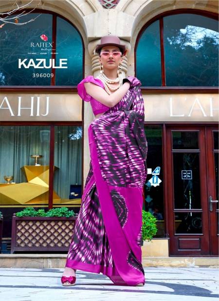 Pink Colour Kazule By Rajtex Printed Satin Crepe Saree Orders In India 396009