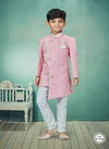 Pink Colour Kids Indo Western Sherwani Catalog 538