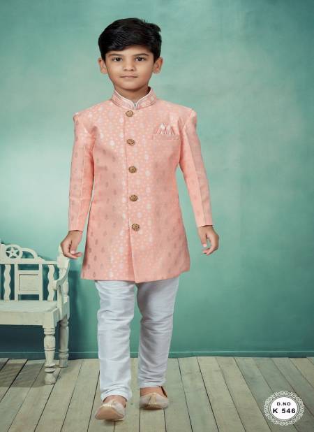 Pink Colour Kids Indo Western Sherwani Catalog K 546