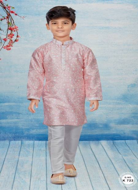 Pink Colour Kids Kurta Pajama And Indo Western Catalog K 722